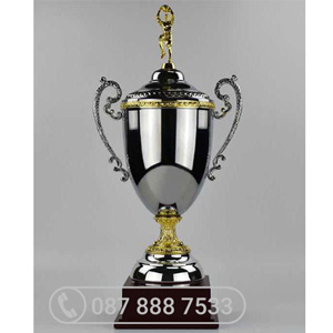 Cup kim loại màu vàng đỉnh bóng đá - KC-4111
