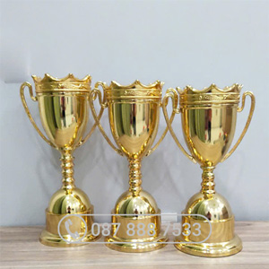 Cup kim loại vàng đế vàng kèm vương miện - KC-4125