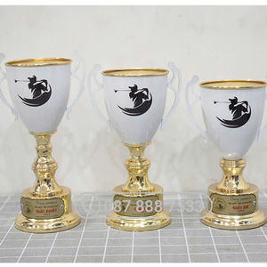 Cup kim loại vàng phối trắng - KC-4167