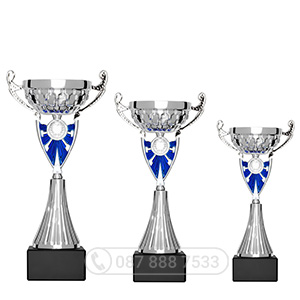 Cúp kim loại màu bạc - xanh dương - GTP-6016