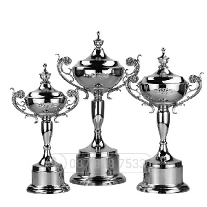 Cúp kim loại màu bạc (gắn được đỉnh pickleball) - PIC-2160