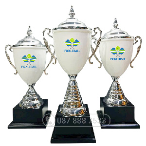 Cúp Pickleball kim loại màu bạc - trắng - PIC-2103 