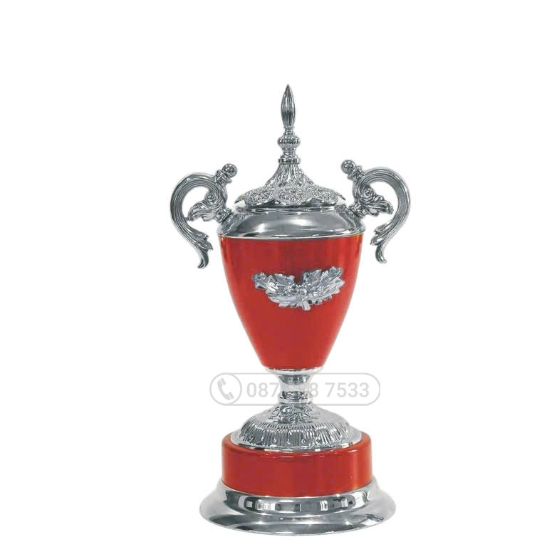 Cúp kim loại màu vàng – đỏ (gắn được đỉnh pickleball vàng bạc đồng) - PIC-2134