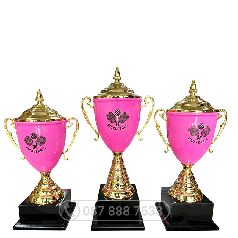 Cúp Pickleball kim loại màu vàng – hồng - PIC-2108