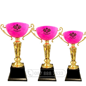 Cúp pickleball kim loại màu vàng – hồng (có màu xanh dương, xanh lá, trắng, xám, đỏ) - PIC-2122