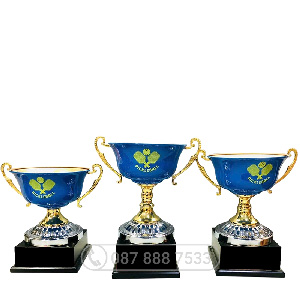 Cúp Pickleball kim loại màu vàng – xanh dương - PIC-2115