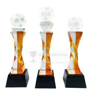 Cúp Pickleball pha lê thân màu đỏ nhạt -  PIC-1103