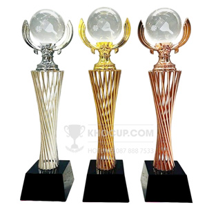 Cúp Pickleball pha lê thân kim loại, bóng pickleball 3D - PIC-1117