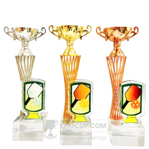 Cúp Pickleball chén kim loại vàng, thân kim loại - PIC-1122