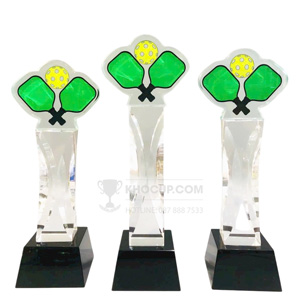 Cúp Pickleball pha lê thân trụ, đỉnh pickleball pha lê - PIC-1111