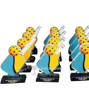 Cúp Pickleball pha lê (thân có thể in nội dung theo yêu cầu) - PIC-1123