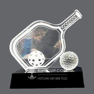 Cúp Pickleball pha lê (thân có thể in nội dung theo yêu cầu) - PIC-1124